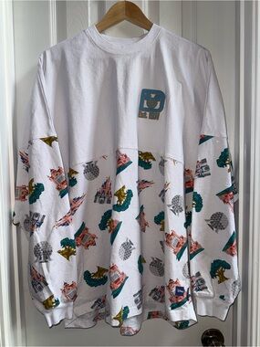 Disney Sprit Jersey All Over Pattern Of Walt Disney XL Oversized Classic Comfy